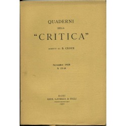 Quaderni della critica n.17-18 novembre 1950 benedetto croce