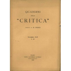 Quaderni della critica n. 15 novembre 1949 benedetto croce